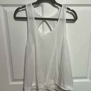 White knitted see through tank